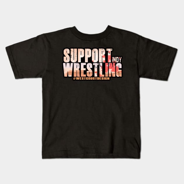 Support Indy Wrestling Walking Dead style Kids T-Shirt by WestGhostDesign707